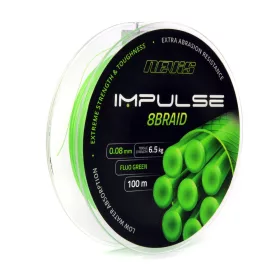   Nevis Impulse 8Braid 100m 0.18mm Fonott főzsinór-Fluo zöld