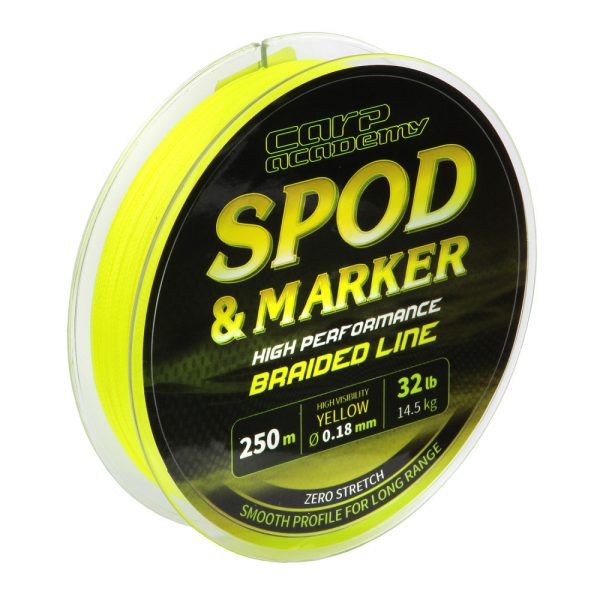 Carp Academy Spod & Marker Braid 250m 0.18m Fonott főzsinór-Sárga