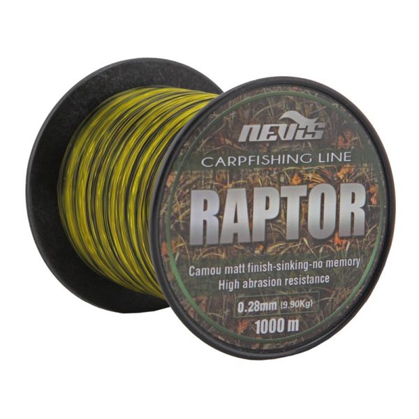 Nevis Raptor 1000m 0.25mm Monofil főzsinór-Sárga+zöld