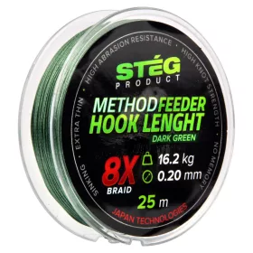   Stég Stég Method Feeder előkezsinór 0.20mm 25m Fonott előkezsinór-Sötétzöld