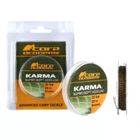   Carp Academy Karma Hooklink 20m 0.44mm 25lb Barna Fonott előkezsinór-Barna