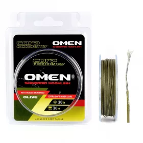   Carp Academy Omen Skinbraid Olive 25Lb 20m 0.44mm Fonott előkezsinór-Olivazöld