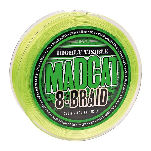 MADCAT lines 8-Braid 270m 0,60 mm 61,2kg 135lbs Hi-Vis Yellow