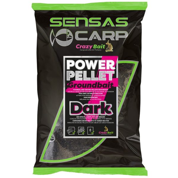 Sensas UK Big Bag Power Pellet Plus Dark Etetőanyag 2kg