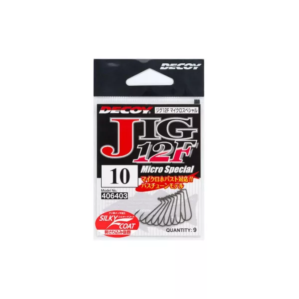 Decoy Jig12F Micro Special #10 Füles Szakállas Egyágú Jig Horog 9db