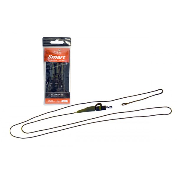 Carp Expert Smart 75cm Zöld Előkötött Leadcore Szerelék Gyorskapoccsal 3db