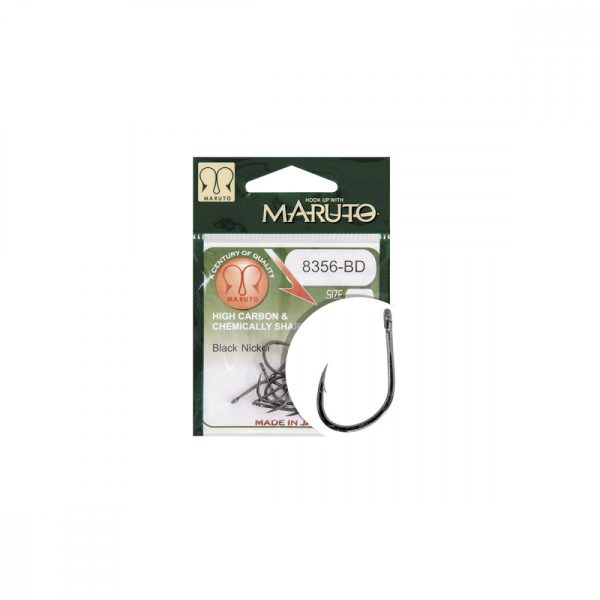 Maruto Horog 8356-Bd Carp Hooks Barbed Forged Straight Eye Hc Black Nickel 6