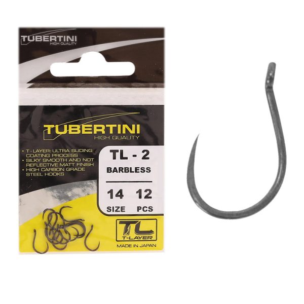 Tubertini TL-2 Szakáll nélküli, 10 Pontyozó Horog 12db