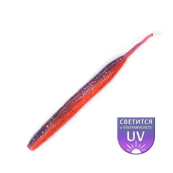DS Sexy Worm 3" Fire-violet 10db/csomag plasztik műcsali