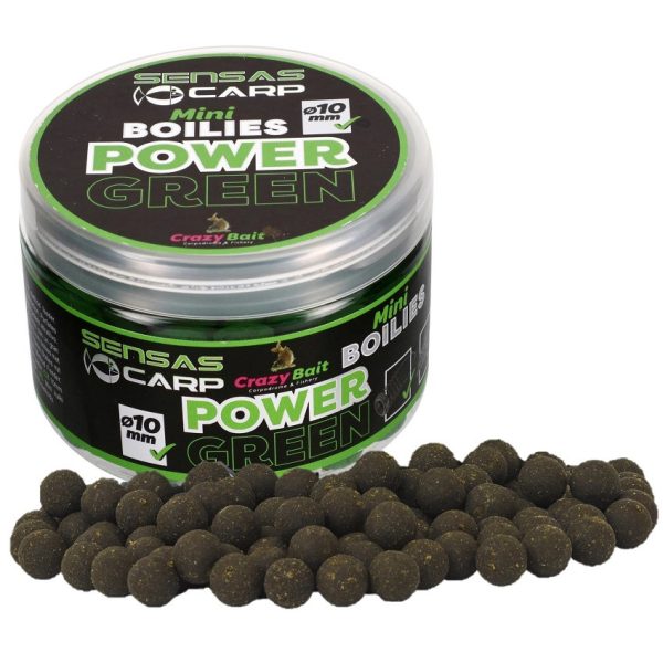 Sensas Mini Boilies Crazy Green Fokhagymás 10mm Csalizó Bojli 80gr