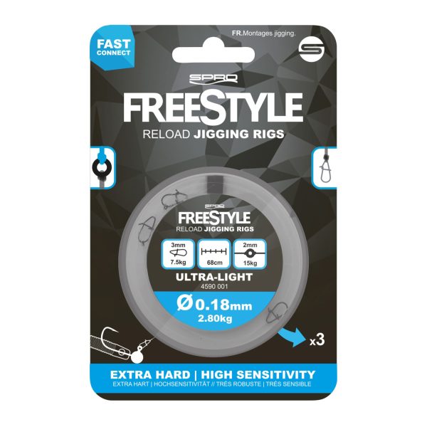 Spro FreeStyle Reload Jig Rig 0.18mm előkötött horog