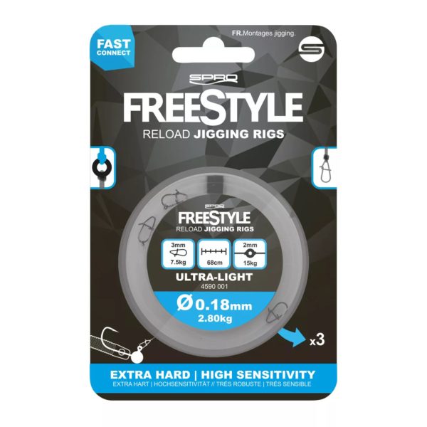 Spro FreeStyle Reload Jig Rig 0.28mm előkötött horog