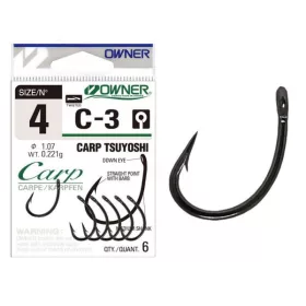   Owner Carp C-3 53263 2 Szakállas, Füles Pontyozó Horog 5db