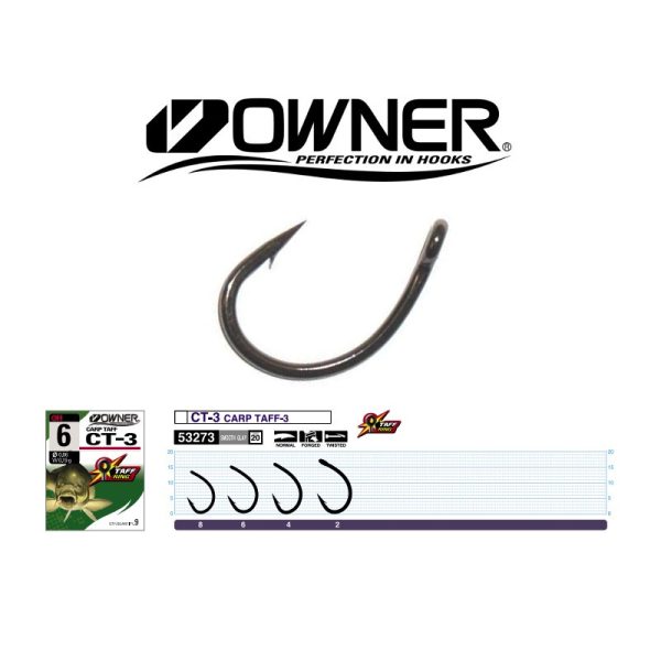 Owner Carp CT-3 53273 4 Szakállas, Füles Bojlis Horog 7db