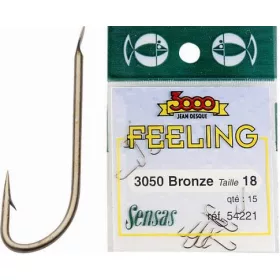   Sensas Feeling 3050 Bronz 20 Lapkás, Szakállas Keszegező Horog 15db