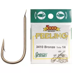   Sensas Feeling 3410 Bronz 16 Lapkás, Szakállas Keszegező Horog 15db