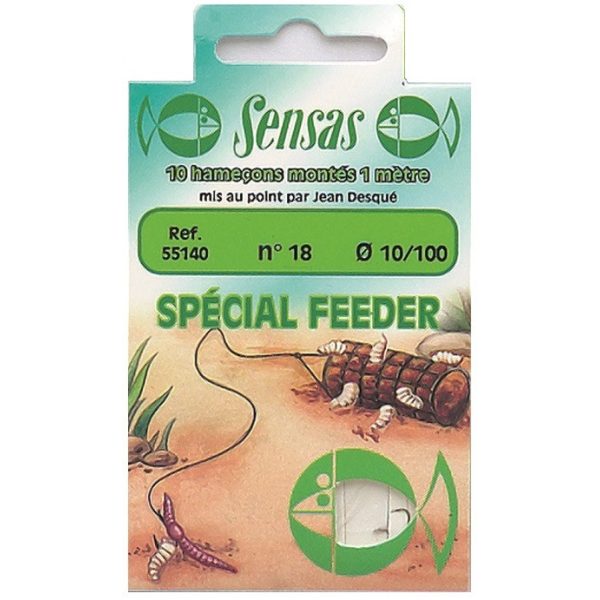 Sensas Special Feeder Nickel 100cm 0,1mm 18 Monofil Előkötött Horog 10db