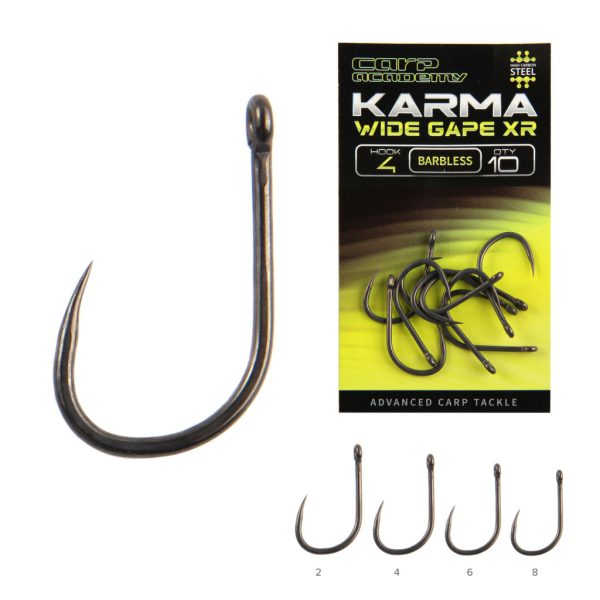 Carp Academy Karma Wide Gape XR 6 Füles, Szakáll Nélküli Horog 10db