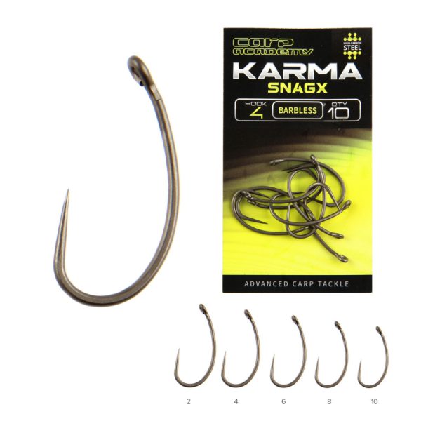 Carp Academy Karma SnagX 4 Füles, Szakáll Nélküli Horog 10db
