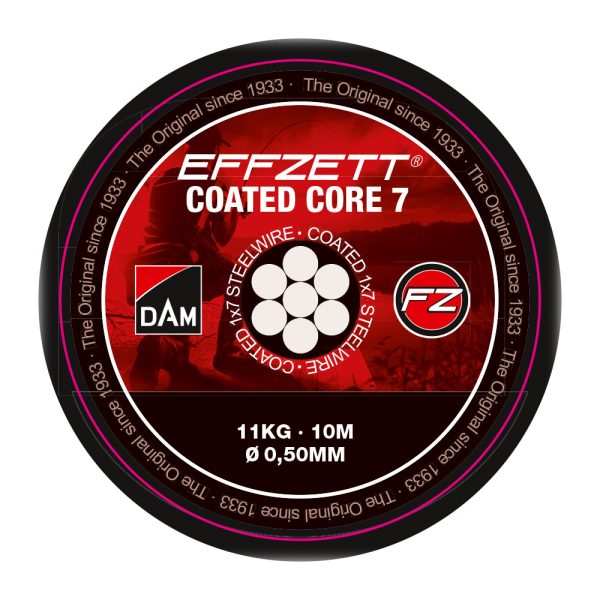 Effzett Coated Core7 Steeltrace Harapásálló előke 0,34mm 10m Black 7kg/15lbs