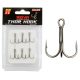 Reiva Treble Hook TR-19 Fekete 4 6db/csomag Füles Szakállas Ragadozó halas horog