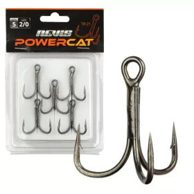   Reiva Treble Hook TR-19 Fekete 12 6db/csomag Füles Szakállas Ragadozó halas horog