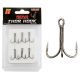 Nevis Powercat Treble Hook TR-21 Fekete 6/0 5db/csomag Füles Szakállas Ragadozó halas horog