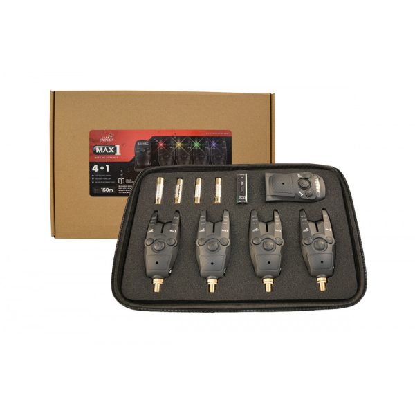 Carp Expert Max1 Bite Alarm 4+1 Piros, Sárga, Zöld, Kék Elektromos kapásjelző szett