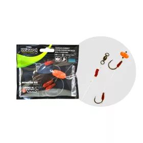   Wizard Monster Surface Livebait Double Mono Rig 9/0+11/0 Round 80cm Dupla Horgos Monofil Előke
