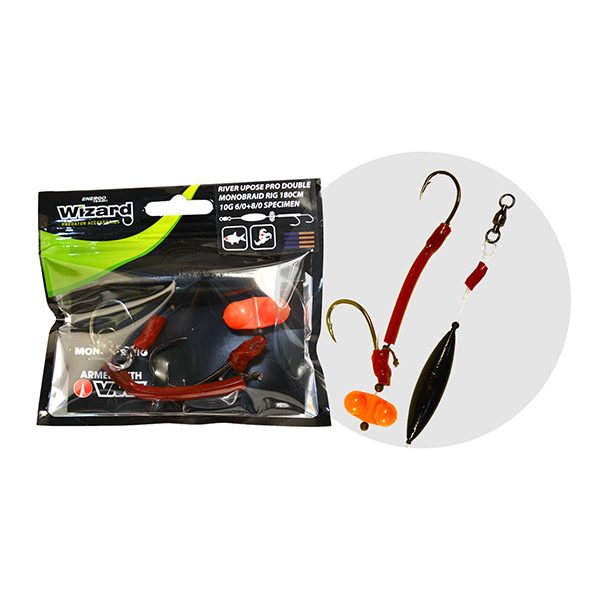 Wizard Monster River Upose Pro Double Monobraid Rig 9/0+11/0 30gr Round Harcsázó Előke