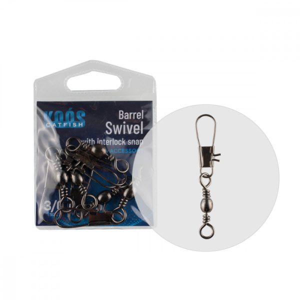 KOOS BARREL FORGÓ WITH INTERLOCK SNAP 4/0 4PCS/BAG - Forgó kapocs
