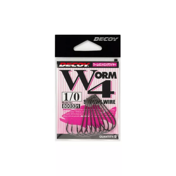 Decoy Worm 4 Strong Wire 5/0 Füles Szakállas Egyágú Ragadozóhalas Horog 5db
