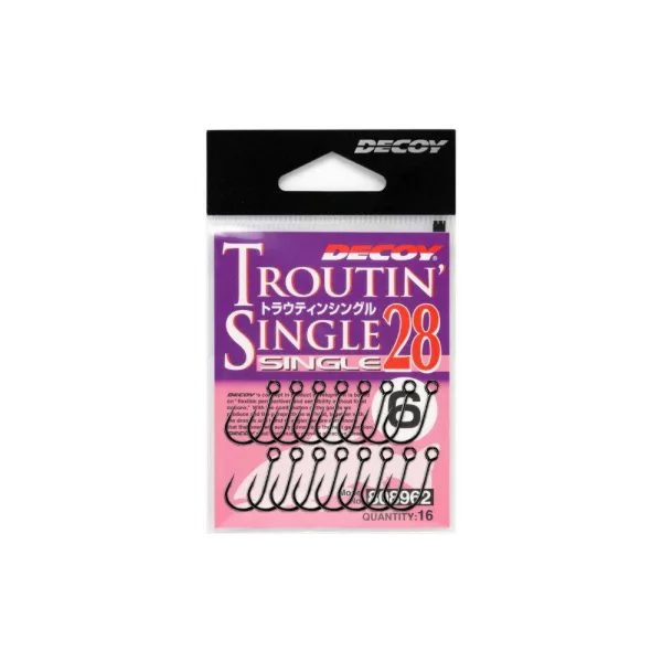 Decoy 28 Troutin Single #6 Füles Szakállas Egyágú Ragadozóhalas Horog 16db