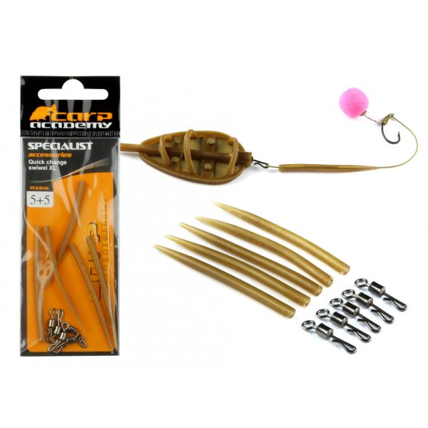 Carp Academy Gyorskapocs Szilikoncsővel XL 5+5db