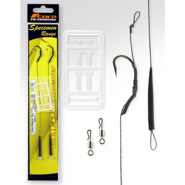 Carp Academy Line Aliger Rig Fekete 4 2db/csomag Füles Szakállas Fonott előkötött horog