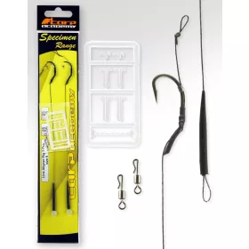   Carp Academy Line Aliger Rig Fekete 6 2db/csomag Füles Szakállas Fonott előkötött horog
