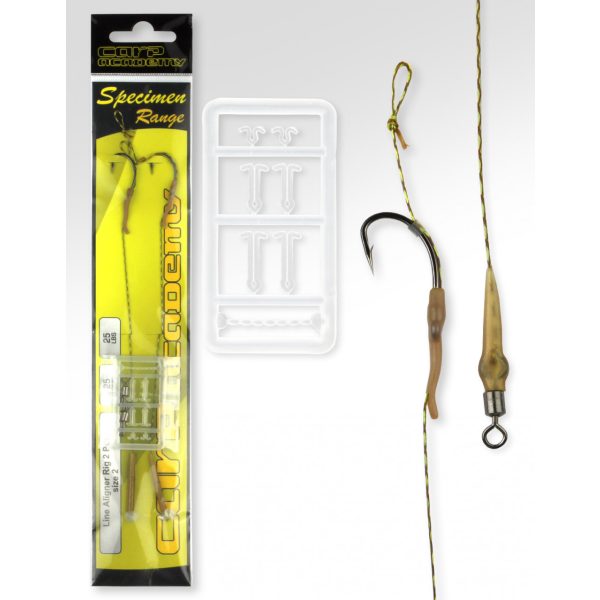 Carp Academy Line Aliger Rig Fekete 8 2db/csomag Füles Szakállas Bojlis horog