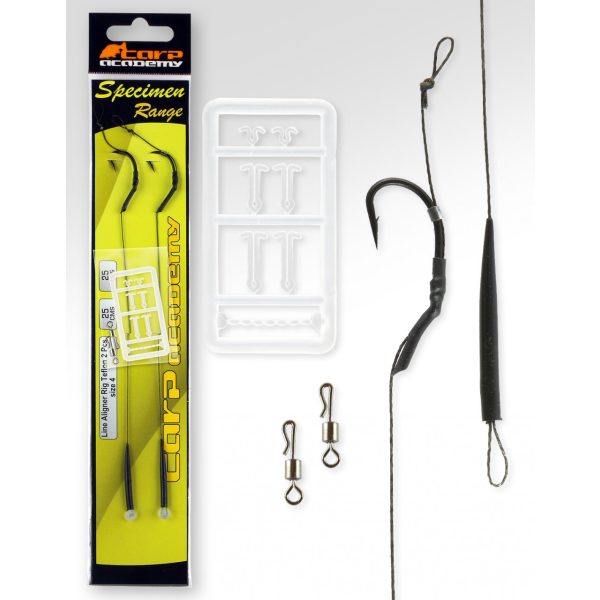 Carp Academy Line Aliger Rig Teflon Fekete 2 2db/csomag Füles Szakállas Bojlis horog