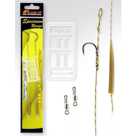   Carp Academy Basic Special Rig Fekete 4 2db/csomag Füles Szakállas Fonott előkötött horog
