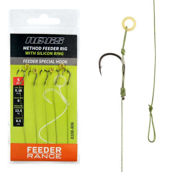 Nevis 6 Feeder Fonott Előke Szilikon Gyűrűvel 5db