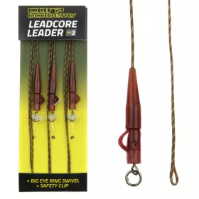   Carp Academy Előkötött Leadcore Szerelék Nagyszemű Forgóval és Ólomkapoccsal 3db