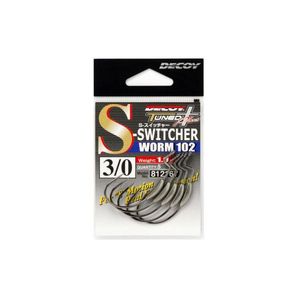 Decoy Worm 102 S-Swicher #2/0 0,5gr Súlyozott Offset Horog 5db