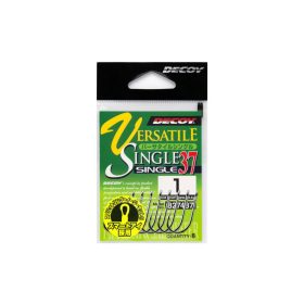   Decoy 37 Versatile Single #2/0 Füles Szakállas Egyágú Ragadozóhalas Horog 8db