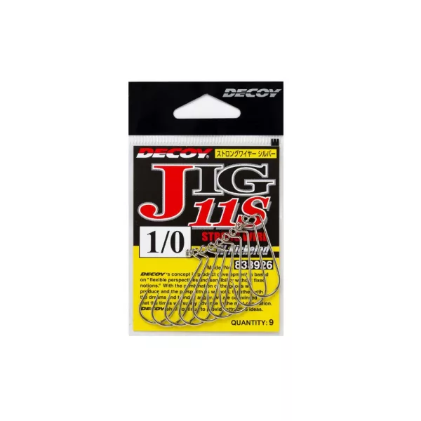 Decoy Jig11S Strong Wire Silver #4 Füles Szakállas Egyágú Jig Horog 9db