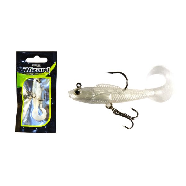 Wizard Twister Shad Fehér 5cm Gumi Műcsali