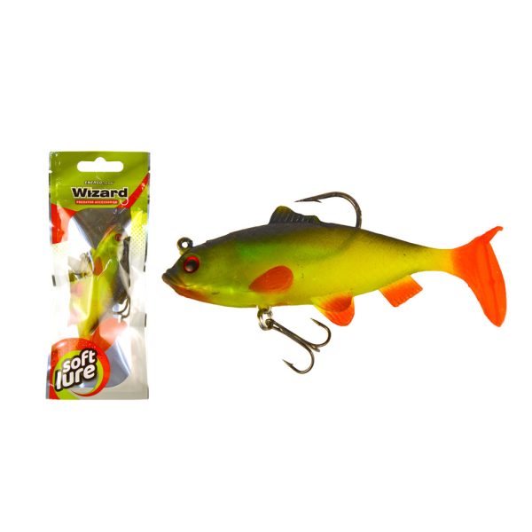 Wizard Swimbait Perch 10,16cm Green Yellow Gumihal