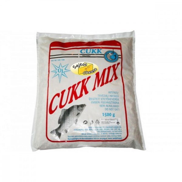Cukk Cukk-Mix Sajtos, Halliszt mentes, Feeder horgászat, 1,5kg - Csalizás, etetés|Etetőanyagok