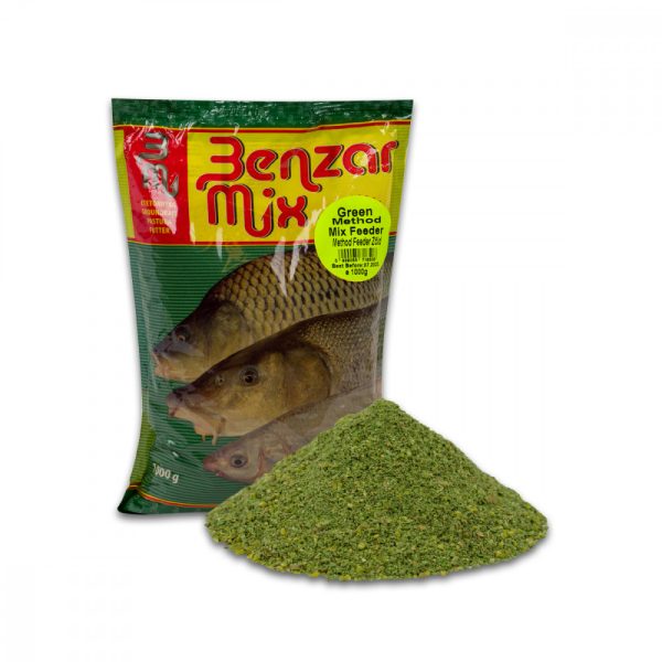 Benzar Mix Benzár Mix Method Feeder Zöld , Halliszt mentes, Feeder horgászat, 1kg, Method etetőkeverék - Csalizás, etetés|Etetőanyagok