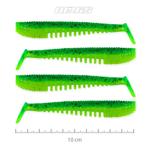 Nevis Impulse Shad 10cm 6,92gr 4db/cs Zöld Flitter Plasztik csali