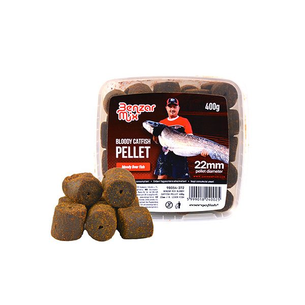Benzár Mix Catfish 22mm Véres Májas-Halas Pellet 400gr